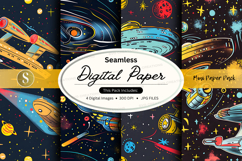 Seamless digital paper with space theme Product Image 1