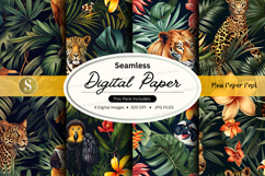 Seamless digital paper with jungle theme Product Image 1