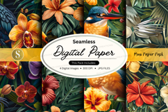 Tropical flower digital paper pack Product Image 1