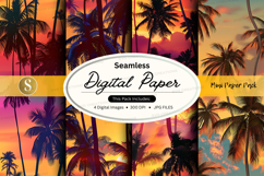 Seamless tropical sunset digital paper pack Product Image 1