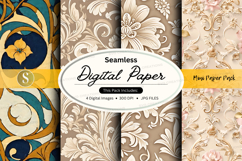 Seamless digital paper pack with floral patterns Product Image 1