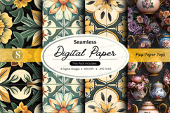 Seamless digital paper pack with floral patterns Product Image 1