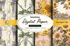 Seamless digital paper - vintage floral pattern pack Product Image 1
