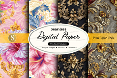 Seamless digital paper - floral and ornate patterns Product Image 1
