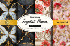 Seamless digital paper pack - floral and marble patterns Product Image 1