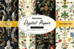 Seamless digital paper - vintage floral pattern pack Product Image 1