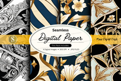 Seamless digital paper - floral and ornate pattern Product Image 1