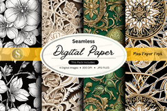 Seamless digital paper pack - floral and lace designs Product Image 1