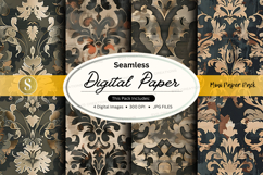 Seamless dark floral digital paper pack Product Image 1