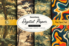Seamless digital paper pack - nature and abstract patterns Product Image 1