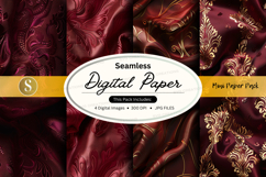 Seamless digital paper - maroon floral pattern Product Image 1