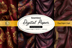 Seamless digital paper - maroon floral pattern Product Image 1