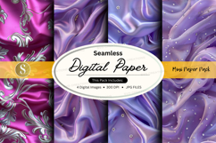 Seamless digital paper pack - purple and pink patterns Product Image 1