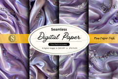 Seamless digital paper - purple satin with sparkles Product Image 1