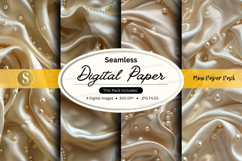 Seamless cream digital paper mini paper pack Product Image 1