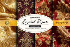 Seamless digital paper pack with ornate patterns Product Image 1