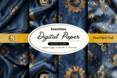 Seamless digital paper with gold pattern Product Image 1