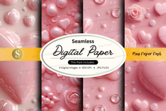 Pink seamless digital paper texture background floral design Product Image 1