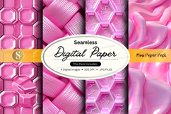 Pink Hexagon Seamless Digital Paper Background Texture Product Image 1