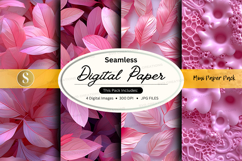 Pink floral seamless digital paper background texture Product Image 1