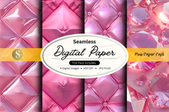 Pink Quilted Digital Paper Pack Seamless Texture Background Product Image 1