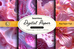 Seamless pink floral digital paper texture background Product Image 1