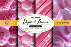 Seamless pink geometric digital paper texture pack backgroun Product Image 1
