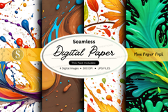 Seamless digital paper pack with watercolor textures and pat Product Image 1