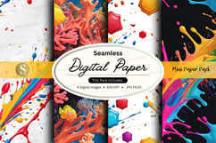 Seamless digital paper textures colorful abstract design Product Image 1