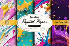 Seamless digital paper textures pack colorful abstract desig Product Image 1