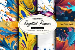 Seamless digital paper textures vibrant colorful abstract ba Product Image 1