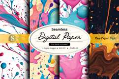 Seamless digital paper pack with pastel polka dots and water Product Image 1