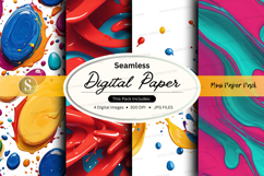 Seamless digital paper pack colorful polka dots textures Product Image 1