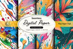 Seamless digital paper pack watercolor textures background Product Image 1