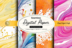 Seamless digital paper pack watercolor textures background Product Image 1