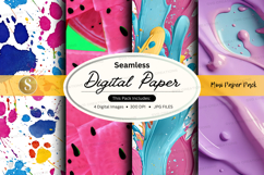 Seamless digital paper pack with vibrant watercolor textures Product Image 1