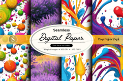 Seamless digital paper patterns colorful polka dots abstract Product Image 1