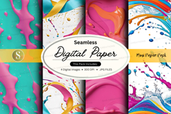 Seamless digital paper pack colorful watercolor textures Product Image 1