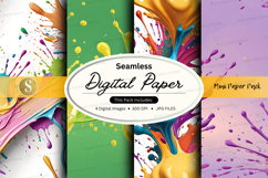 Seamless digital paper pack with vibrant watercolor textures Product Image 1