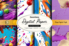 Seamless digital paper pack watercolor textures background Product Image 1