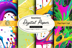 Seamless digital paper pack colorful abstract textures backg Product Image 1