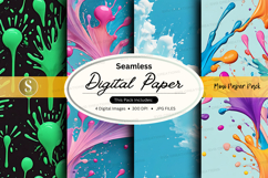 Seamless digital paper textures pack colorful abstract backg Product Image 1