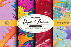 Seamless digital paper pack colorful abstract textures Product Image 1