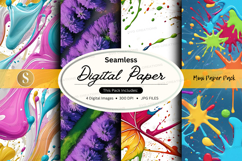 Seamless digital paper pack with vibrant patterns and textur Product Image 1