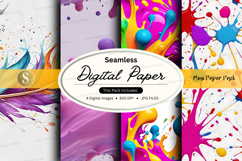 Seamless digital paper pack colorful watercolor textures bac Product Image 1