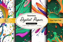 Seamless digital paper pack with vibrant watercolor textures Product Image 1