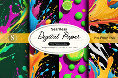 Seamless digital paper pack with vibrant abstract patterns Product Image 1