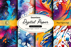 Seamless digital paper pack abstract watercolor textures Product Image 1