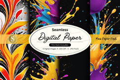 Seamless digital paper pack with vibrant abstract patterns Product Image 1
