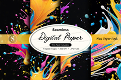 Seamless digital paper pack with vibrant abstract patterns Product Image 1